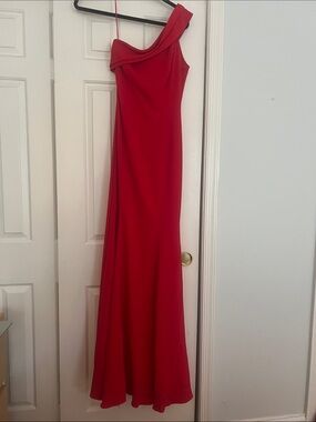 JAYGODFREY One-Shoulder Red Formal Gown